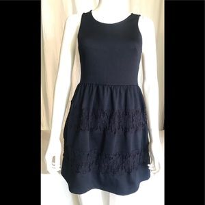 Lush Navy Blue Junior Dress Lace Details size S